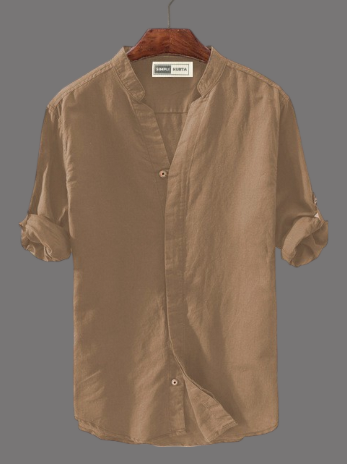 Men’s Brown Cotton Kurta Shirt – Smart Casual Wear
