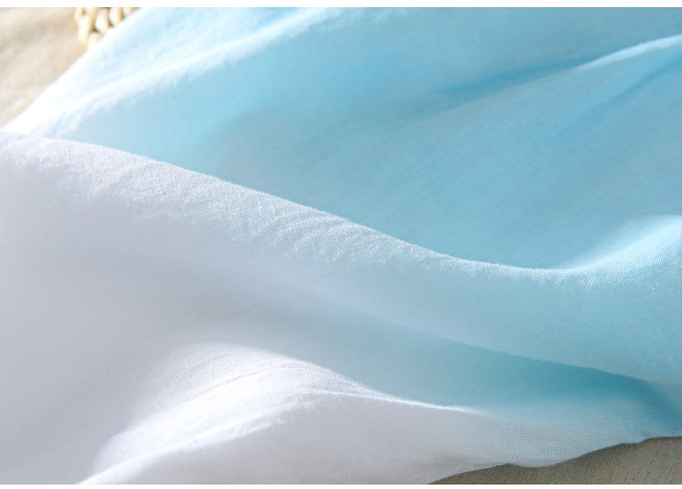 Cool and Calm: The Perfect Sky Blue-White Gradient Shirt for Any Occasion
