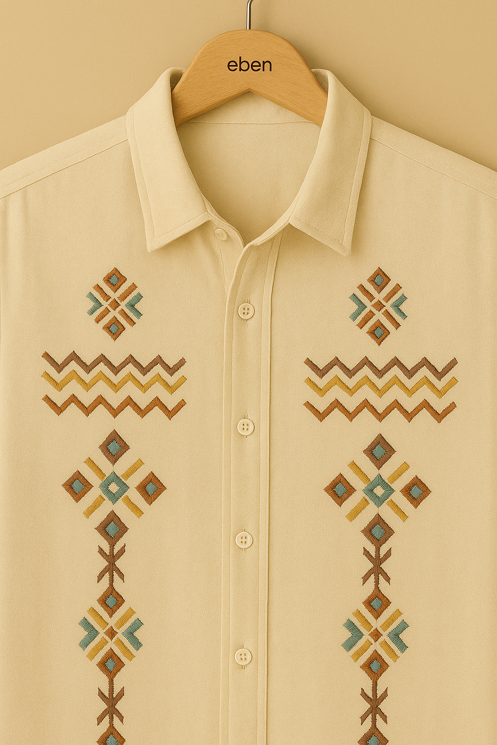 Men’s Vintage Embroidered Short Sleeve Shirt