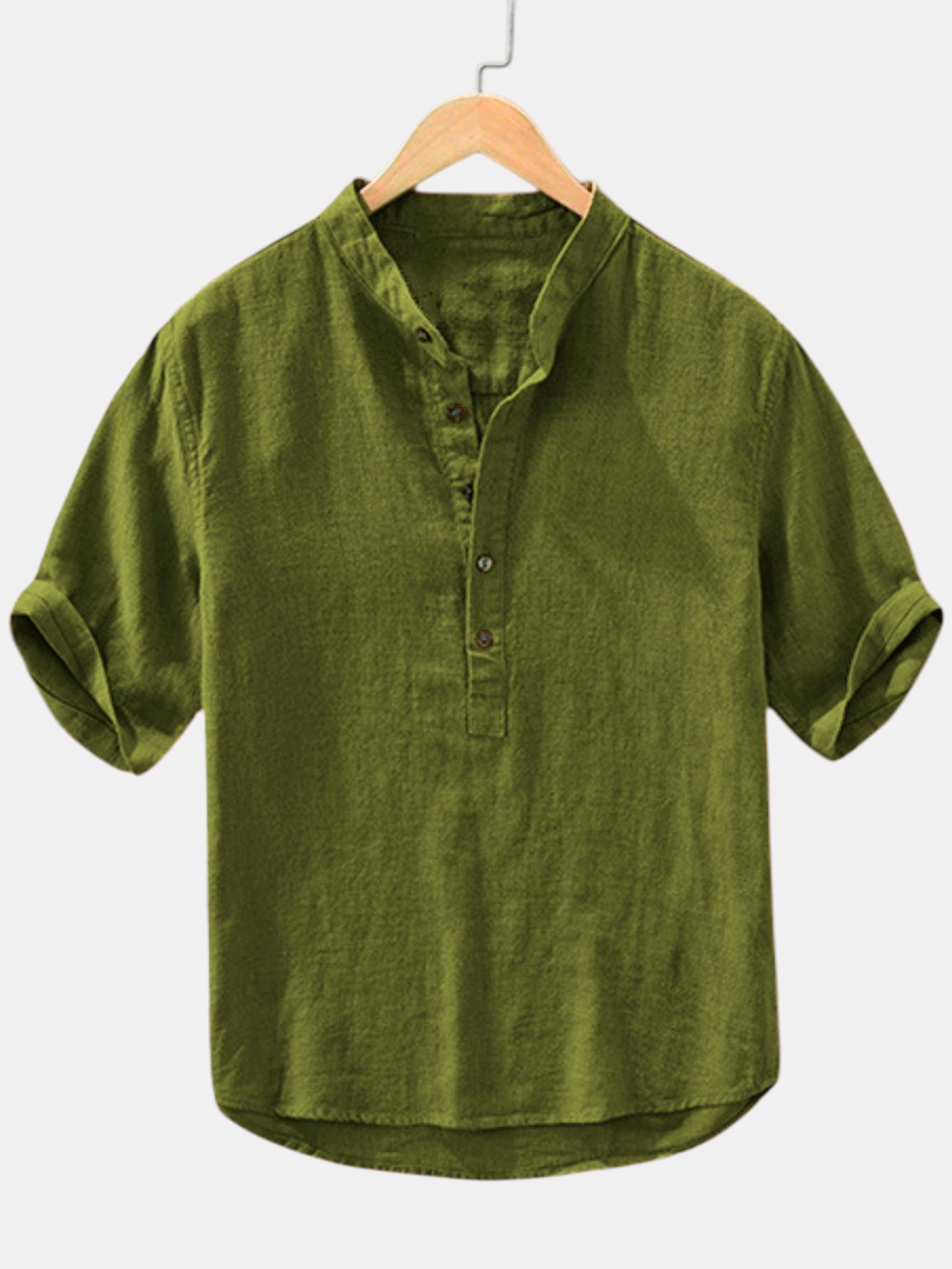 Men’s Olive Green Cotton Kurta Shirt | Casual Wear