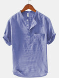 Men’s Denim Blue Cotton Kurta Shirt | Casual Wear