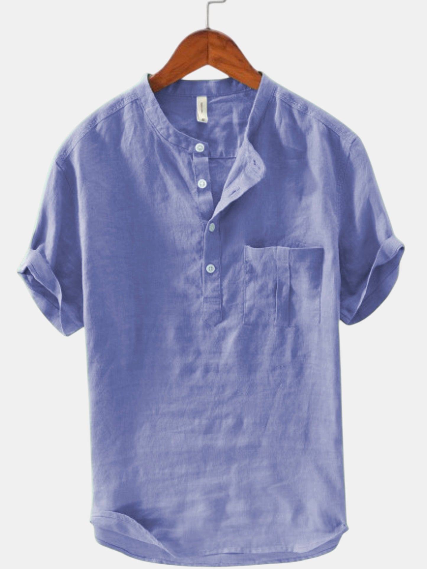 Men’s Denim Blue Cotton Kurta Shirt | Casual Wear