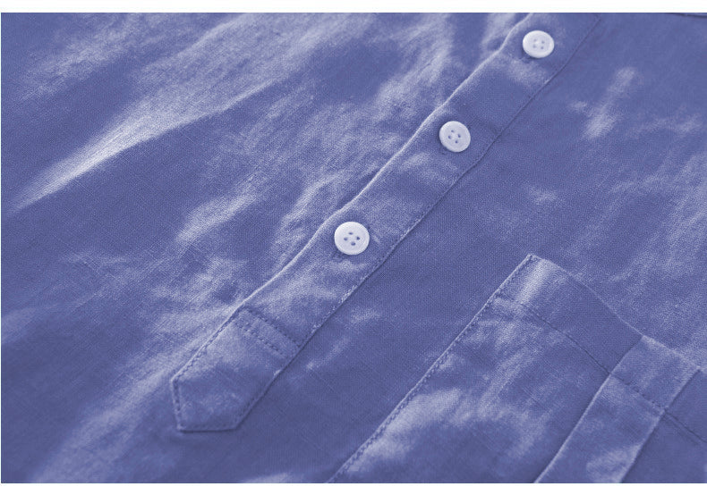 Men’s Denim Blue Cotton Kurta Shirt | Casual Wear