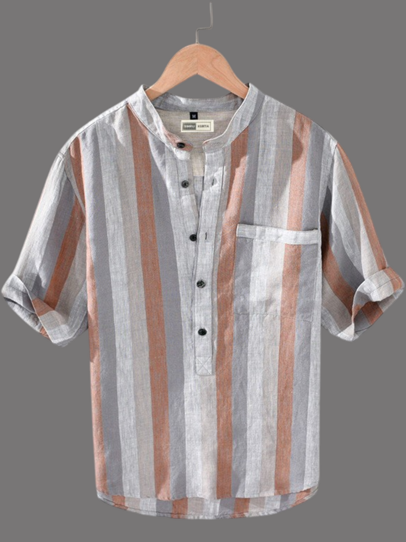 Multi-coloured Stripe Printed Casual Kurta