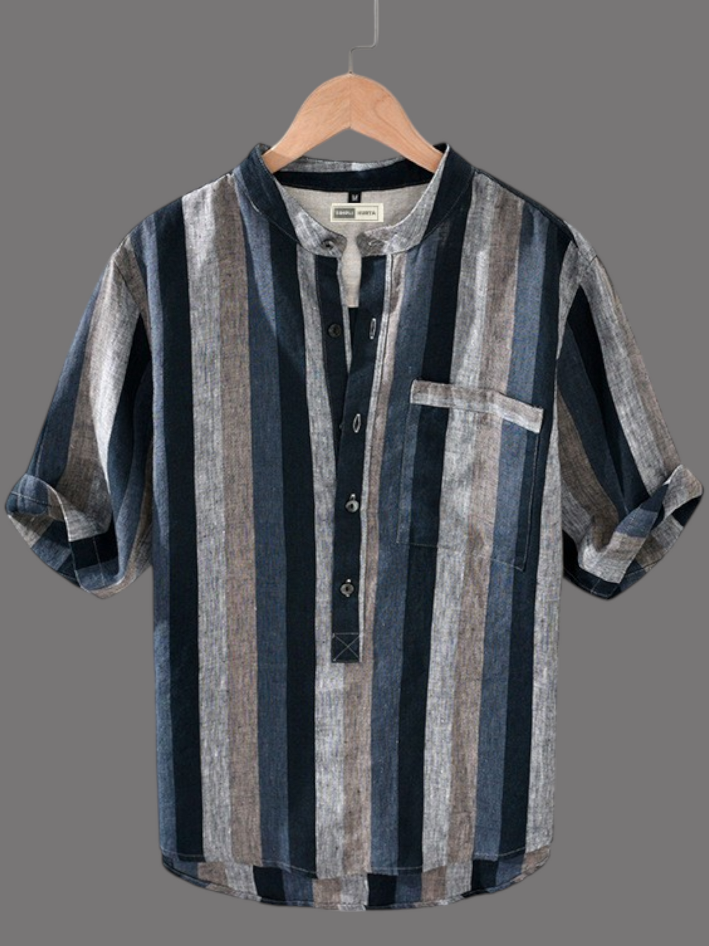 Multi-Coloured Striped Straight Kurta main image 1