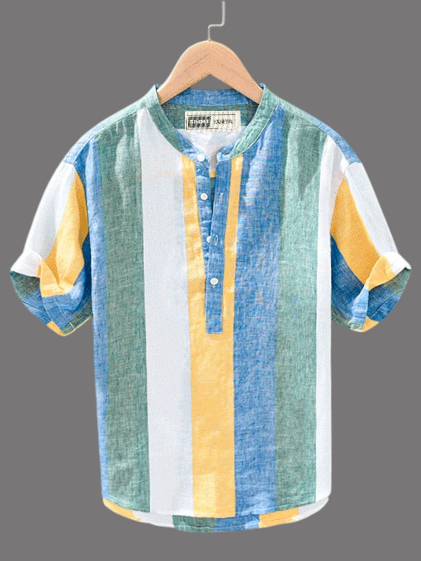 #Premium Cotton Kurta with Multicolour Stripes