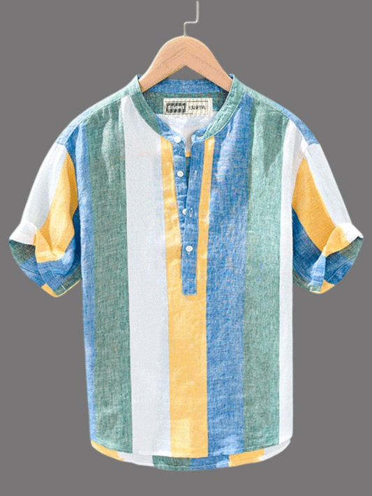 #Premium Cotton Kurta with Multicolour Stripes
