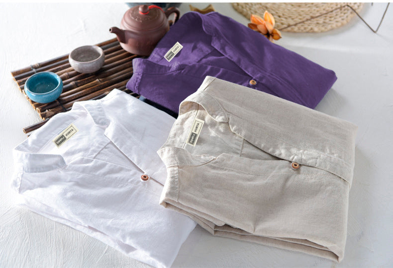 Men’s Royal Purple Cotton Long Sleeve Casual Shirt