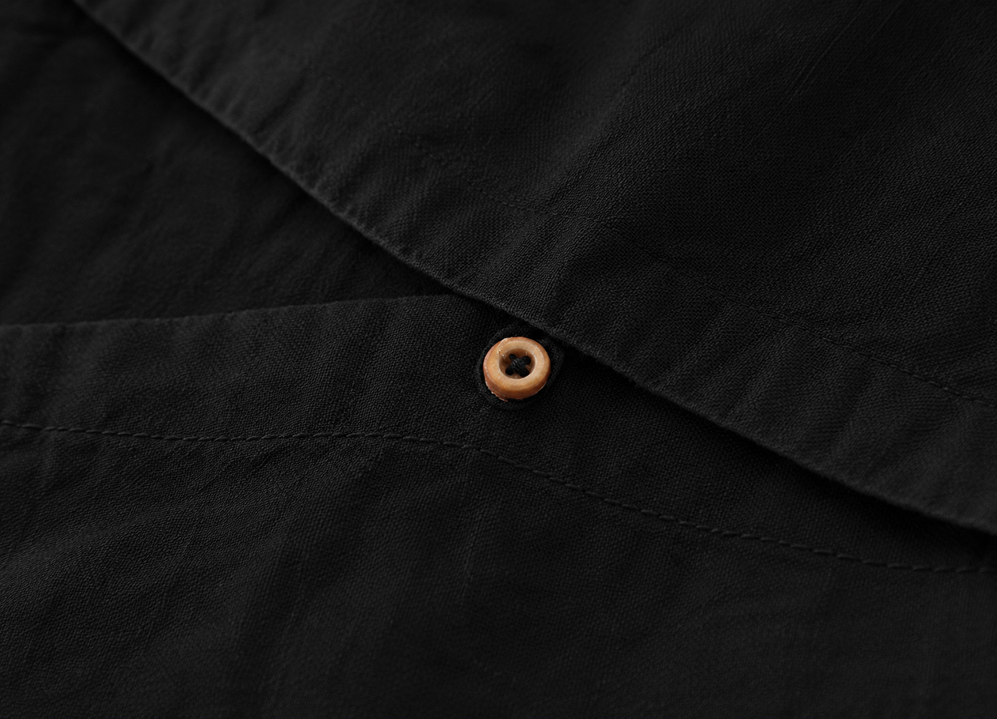 Men's Black Cotton Kurta Shirt – Mandarin Collar