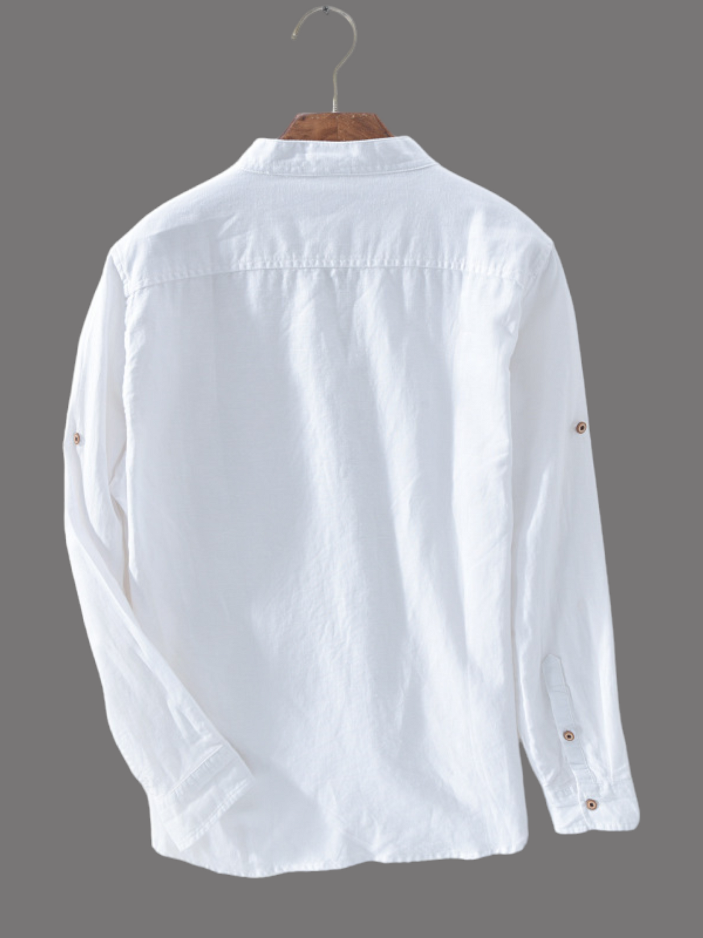 #A Men Cotton Long Sleeve White Casual Shirt