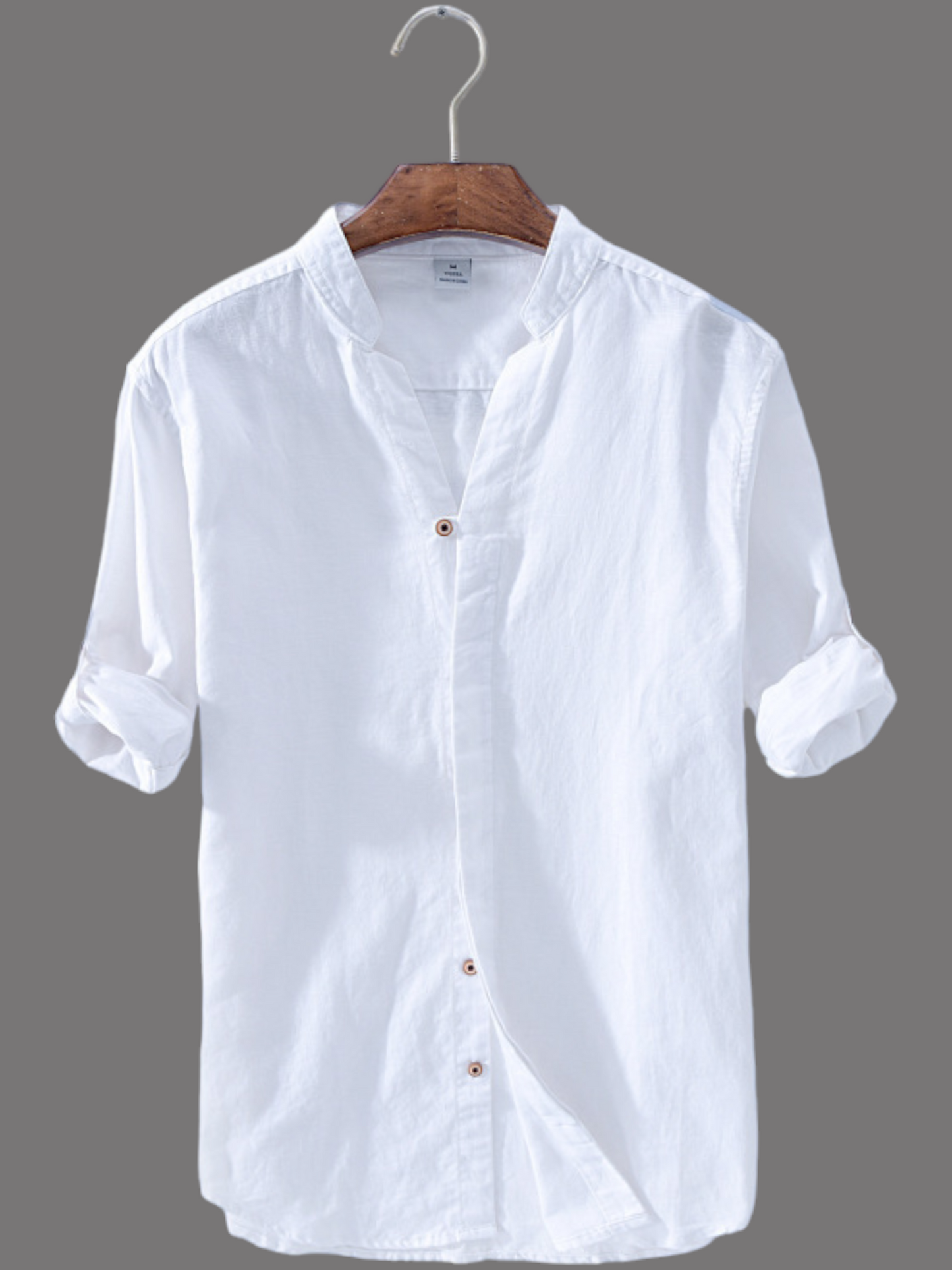 #A Men Cotton Long Sleeve White Casual Shirt
