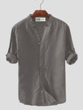 Men’s Charcoal Grey Long Sleeve Cotton Shirt